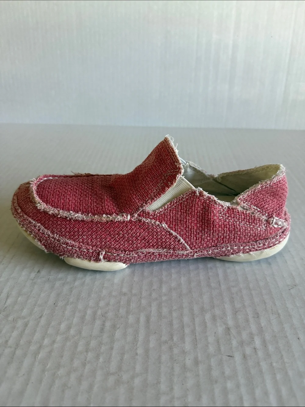 Tony Lama Lipstick Pink Canvas Slip On Shoes